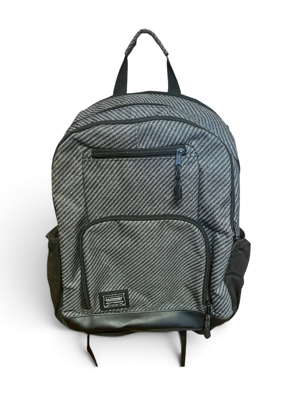 Eastsport Black/Gray Diagonal Stripe Multipurpose Tech Backpack 17”